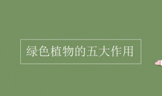 绿色植物的五大作用（绿色植物的五大作用思维导图）