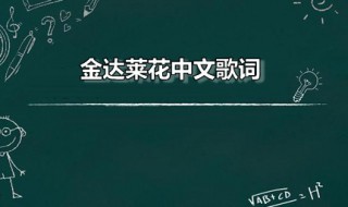 金达莱花中文歌词（金达莱花中文歌词翻译）