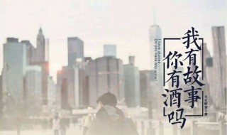我有故事你有酒吗是什么歌 我有故事你有酒吗歌曲原唱
