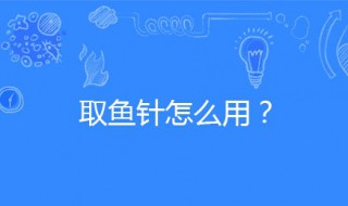 取鱼针正确使用方法 取鱼针正确使用方法图解