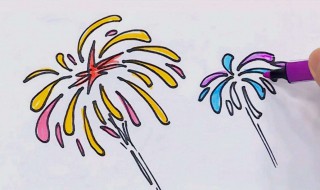 烟花简笔画（烟花简笔画 彩色 简单）