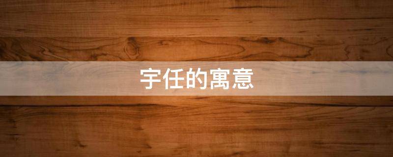 宇任的寓意 任天宇的意思是什么