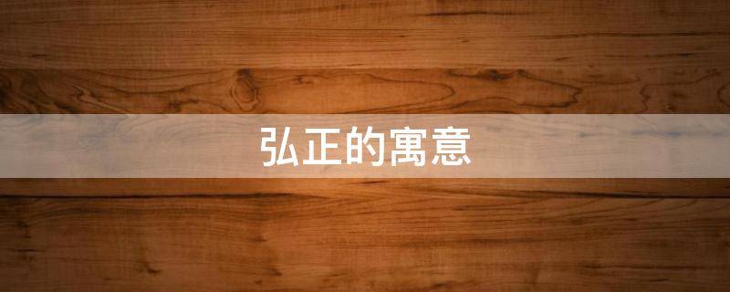 弘正的寓意 弘远的寓意