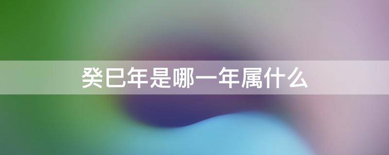 癸巳年是哪一年属什么（癸巳年是哪一年属什么甲年）