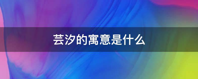 芸汐的寓意是什么（芸汐的寓意是什么宝宝拉屎）