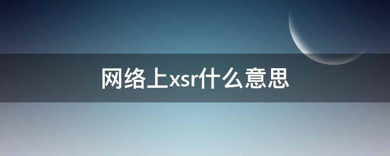 网络上xsr什么意思（网络xs是什么）