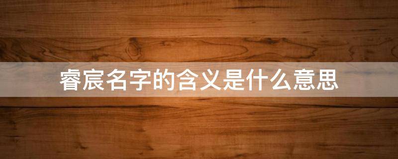 睿宸名字的含义是什么意思（宸睿名字的含义是什么意思）