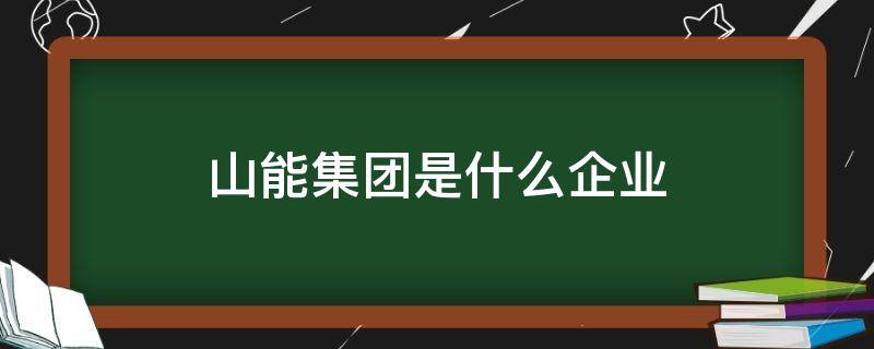 山能集团是什么企业（山能集团有限公司）