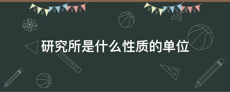 研究所是什么性质的单位（艺术研究所是什么性质的单位）