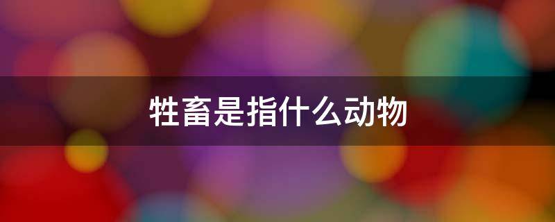 牲畜是指什么动物（牲畜是指什么动物呢）