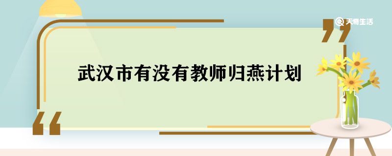 武汉市有没有教师归燕计划 教师归燕计划武汉有吗